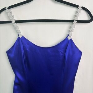 Jessica McClintock Gunne Sax Slip Dress 7/8 Royal Blue